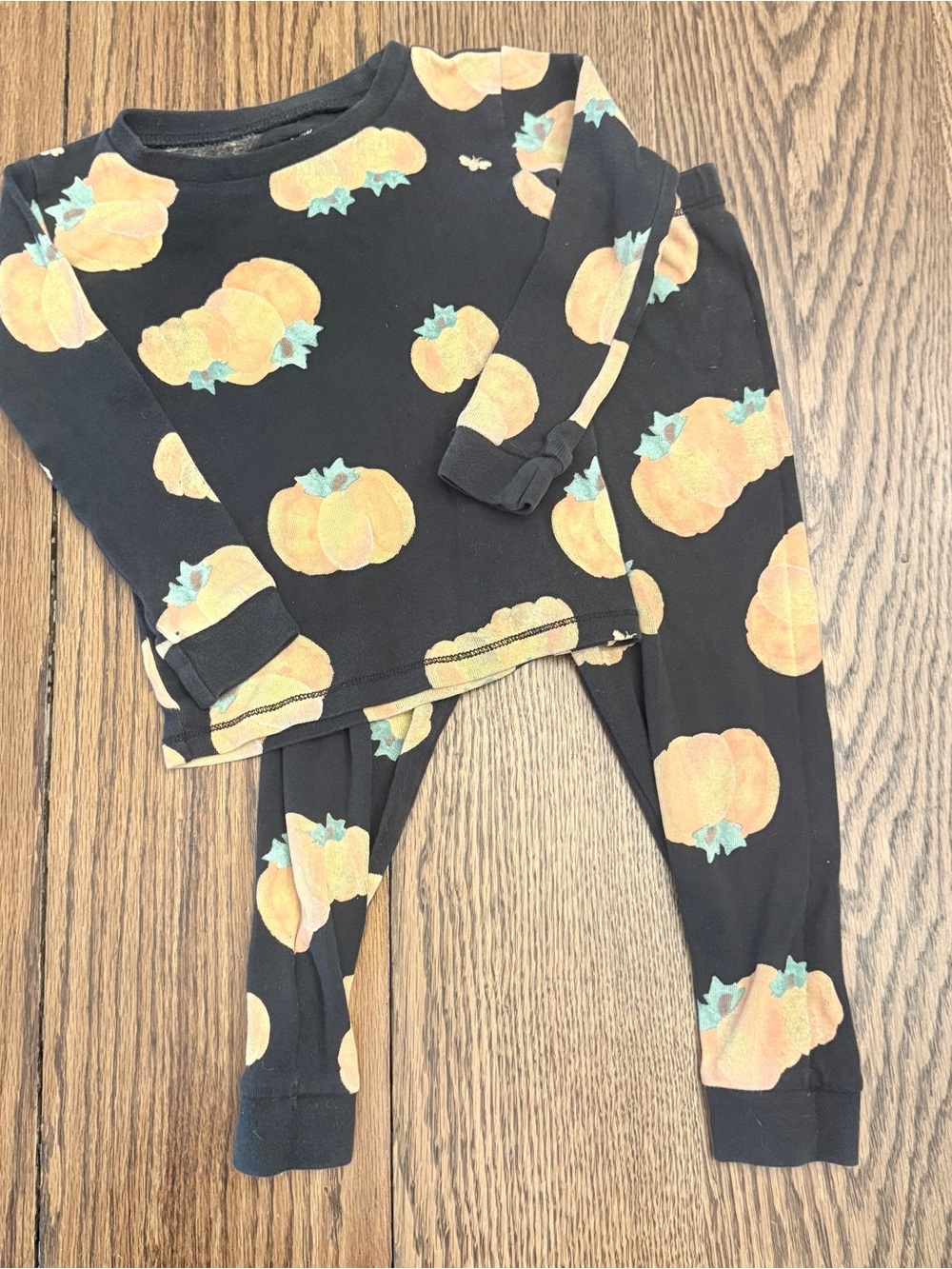 ORGANIC COTTON Burts Bees Baby Sz 24 Mo Pumpkin Pajama Set EUC